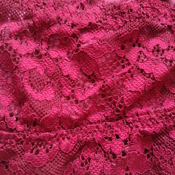 *5 for $25* Auden Women's Med Velvet Plunge Unlined Wireless Bralette Berry Red - Picture 8 of 10